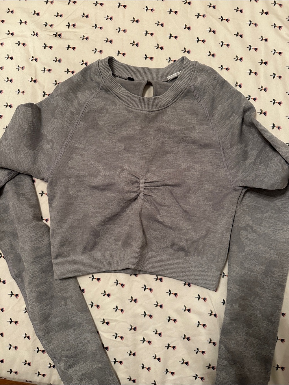 Gymshark Lavender Camouflage Cropped Shirt